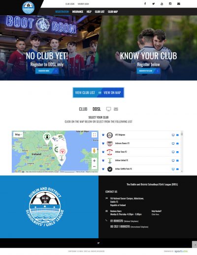 Dublin District Soccer League Club Locator and registration