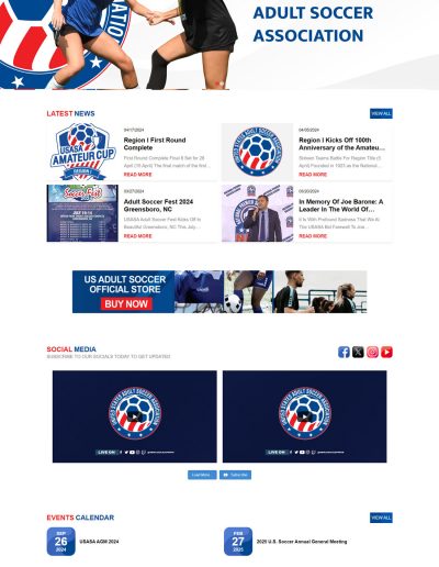 United States Adult Soccer Association a customer of SportLomo. Here is the new website for the association