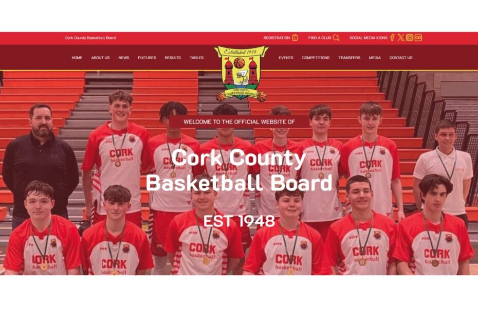 Cork Basketball Area Board Website developed by SportLoMo