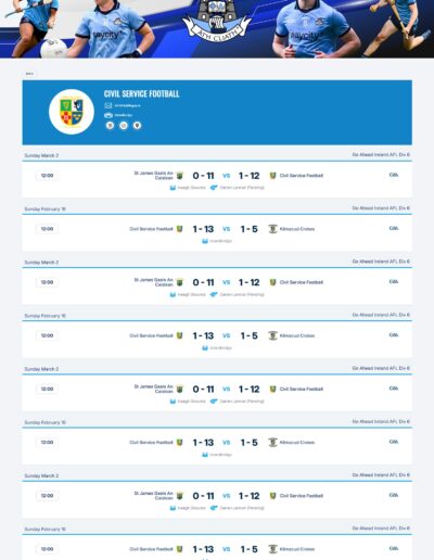 A Club Live Score feed (API) from SportLoMo to Dublin GAA Club