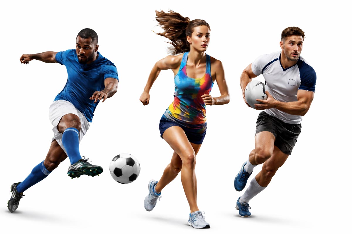 Soccer player, triathlon runner and a rugby player