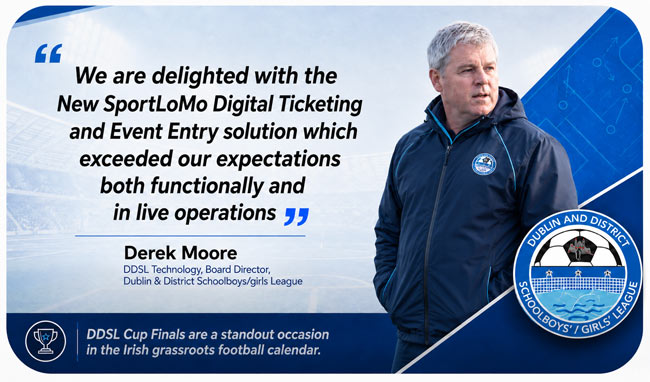 Derek Moore DDSL Technology, Board Director Testimonial on SportLoMo Digital ticketing and Event Entry Solution