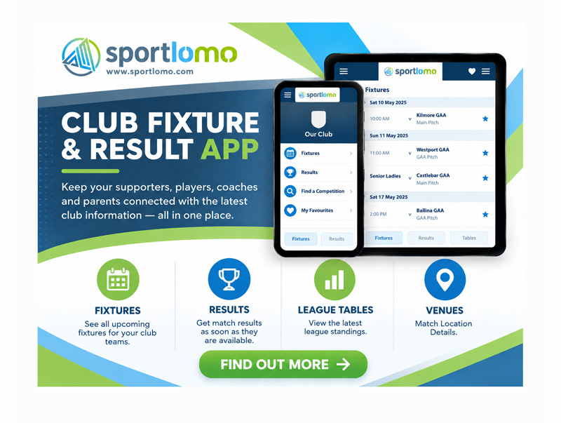 SportLoMo Launches New Club Fixture & Results App giving supporters, players, coaches and parents quick access to the latest club competition information in one convenient place.